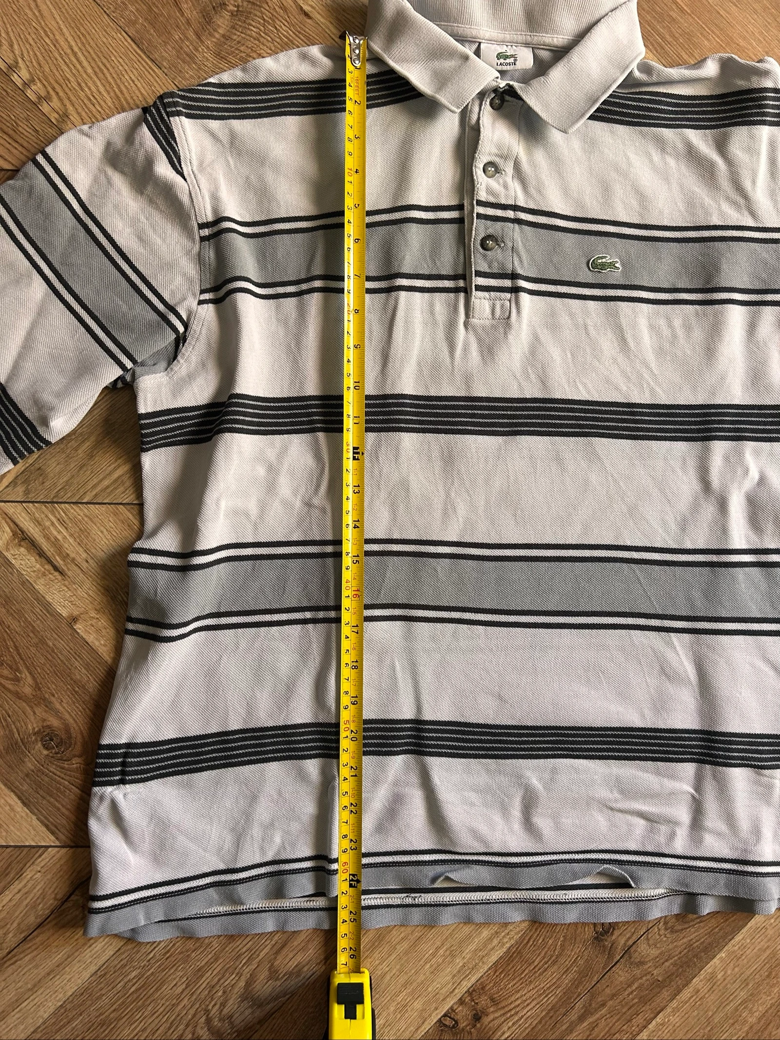 Lacoste long-sleeved striped polo – Size 6 (XL) - Vintage – photo 11